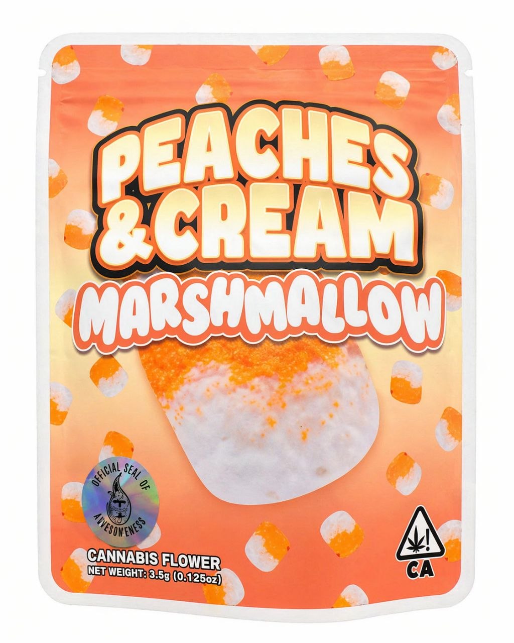 “Peaches and Cream Marshmallow Sprinklez cannabis edible” “Peaches and Cream Marshmallow Sprinklez cannabis edible”