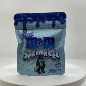 “Blue M&M Gumdropz Sprinklez cannabis edible”